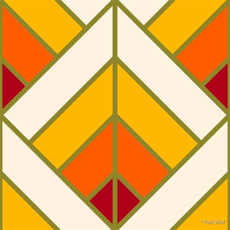 Geometric Pattern Art Deco Diamond Sunset By Red Wolf Redbubble