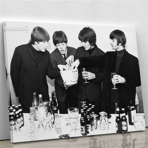 The Beatles With Bottles Of Beer Canvas Print Or Poster Canvas Art Rocks