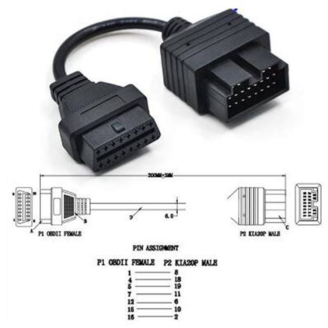 Elm327 Obd 2 Cable For Kia 20 Pin To 16 Pin Obd2 Obd Diagnostic Tool