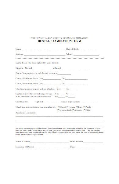 Free 50 Examination Forms In Pdf Ms Word