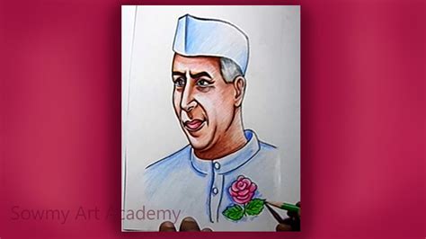 Jawaharlal Nehru Easy Drawing Step By Step Chacha Nehru Portrait