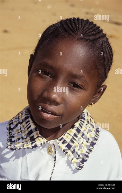 Young Girl With Hairdo For The Eid Al Fitr Niamey Niger Stock Photo