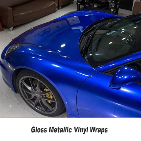 Super Glossy Candy Colored Glitter Car Body Wrap Vinyl Film Blue Glossy