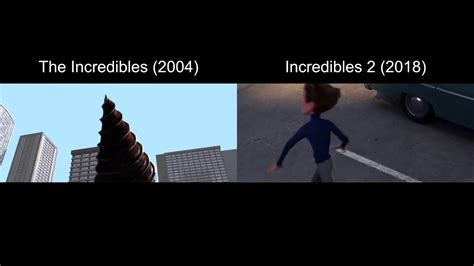 the incredibles and incredibles 2 underminer scene comparison youtube