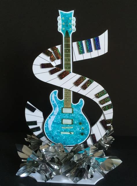 Foamcore Guitar And Keyboard Centerpiece Music Party Decorations