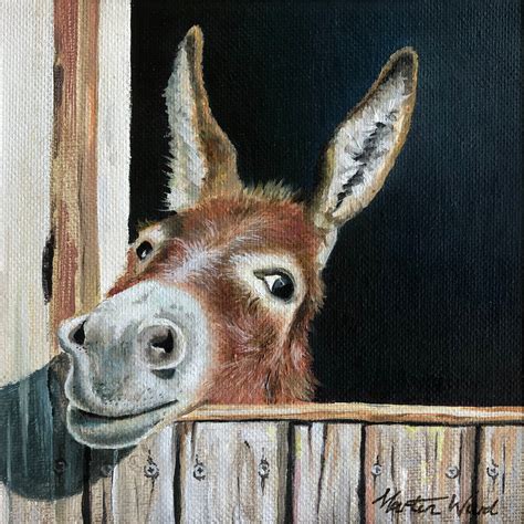 Donkey Painting Original Oil Painting Of Donkey In Handmade Etsy Uk