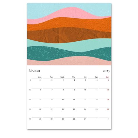 2023 Calendar Retro Calendar Abstract Calendar 2023 Wall Etsy Canada