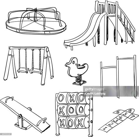 Playground Collection In Black And White High Res Vector Graphic