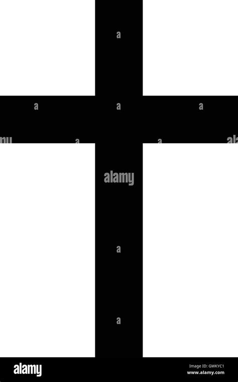 Christian Cross Symbol Isolated Cross Icon Black And White Vector