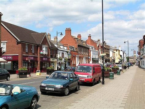 The Centre Of Newmarket Suffolk With Clock Tower Visible In The