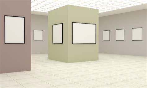 Premium Photo 3d Rendering Of An Art Gallery Exhibition