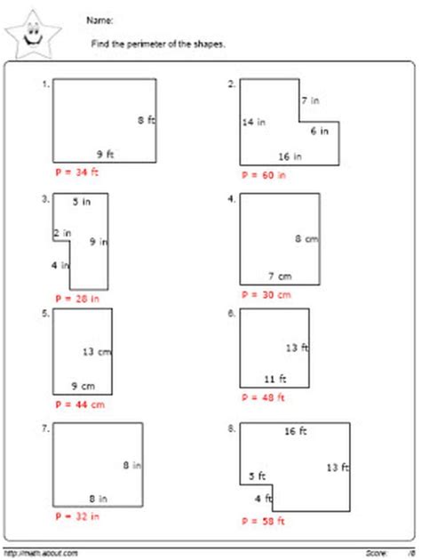 Calculating Area And Perimeter Worksheets
