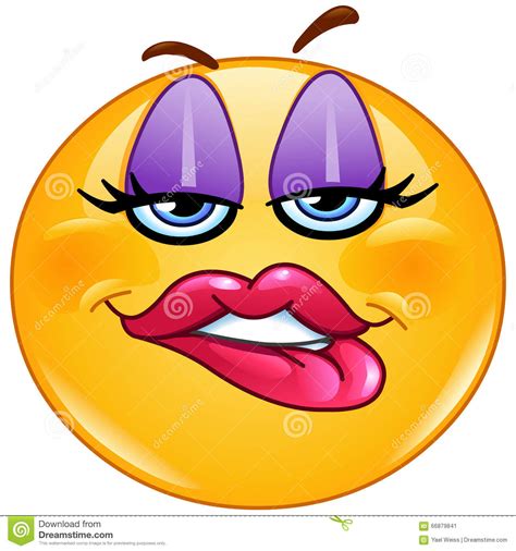 Biting Lip Female Emoticon Stock Vector - Image: 66879841