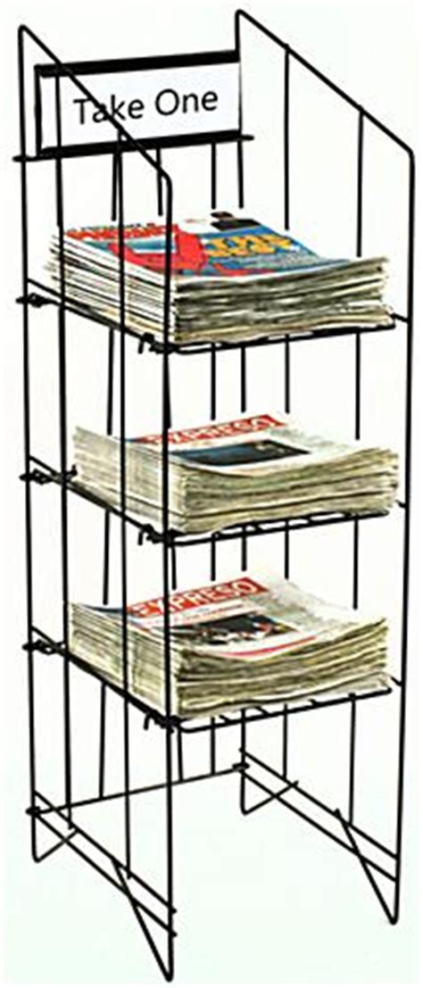 Tabloid Newspaper Racks 3 Stacked Shelf Displays