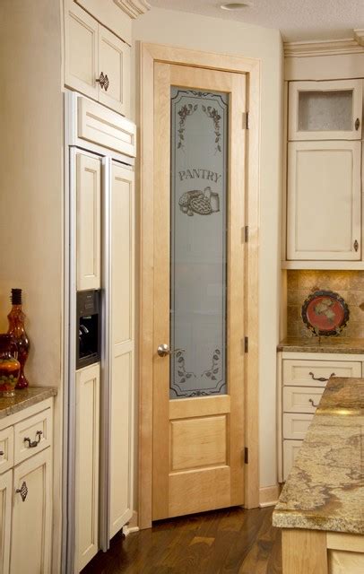 80 Birch Pantry Door With Panel Below Traditional Kitchen