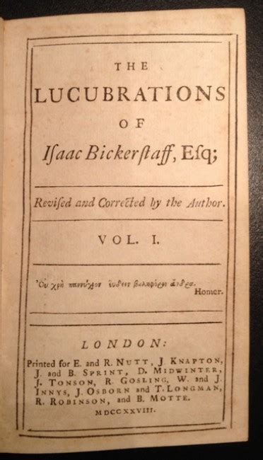 The Lucubrations Of Isaac Bickerstaff Esq Tatler In 4 Volumes 1728 Auction 37