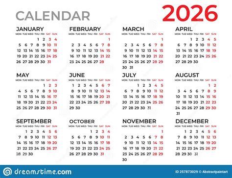 Calendar 2026 Template Planner 2026 Year Wall Calendar 2026 Template