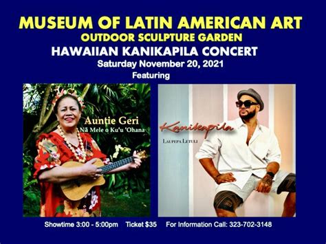 OUTDOOR HAWAIIAN KANIKAPILA CONCERT | November 20, 2021
