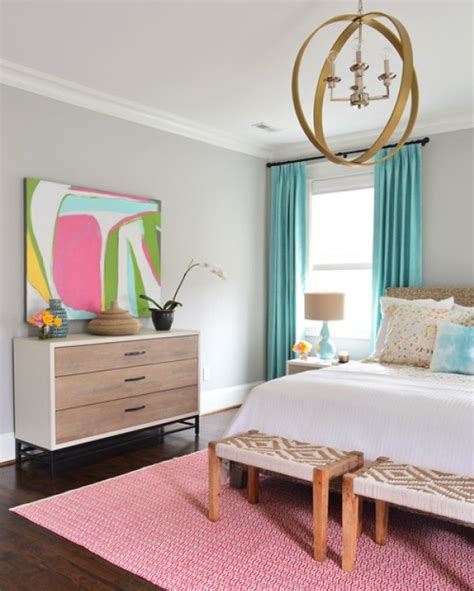 Sara moiola | photography this is an example of a medium sized modern bedroom in london with beige floors and grey walls. Pastel Color Scheme Ideas for the Bedroom | RenoCompare