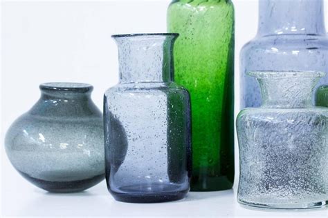 Erik Hoglund Collection Of Glass Vases Sweden 1950s At 1stdibs