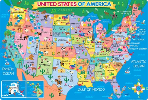 Childrens Usa Map Usa Map Usa Geography Activities Us Map