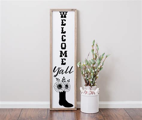 Welcome Yall Sign Rustic Welcome Sign Outdoor Welcome Etsy