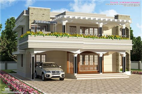 Modern Flat Roof Villa In 2900 Sqfeet Garage House Plans Kerala