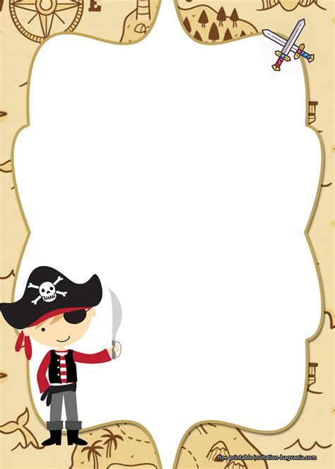 Printable Pirate Stationary Grayscale
