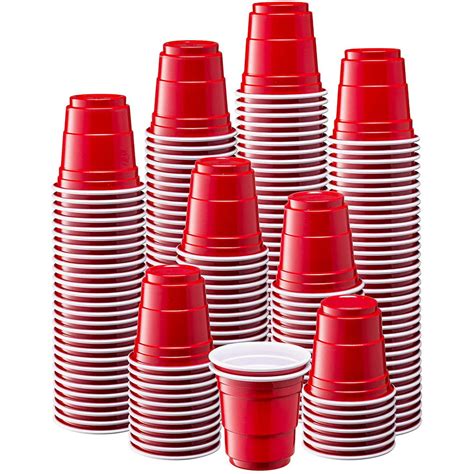 comfy package mini plastic shot glasses red disposable jello shot cups [300 count 2 oz