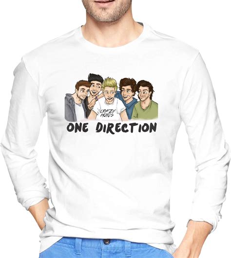 One Direction Merch Mens Regular Fit Long Sleeve T Shirt Xl White