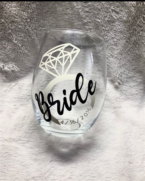 Personalized Bride Wine Glass For Bridal Shower Bridal Shower Etsy