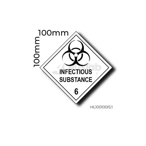 INFECTIOUS SUBSTANCE 6 Hazardous Labels Austab Labels