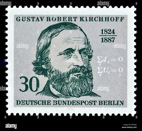 German Postage Stamp Berlin 1974 Gustav Robert Kirchhoff 1824