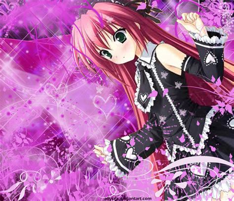 Lovely Dark Pink Anime Girl By Allyces On Deviantart