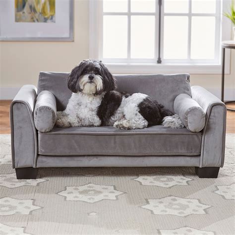Enchanted Home Pet Jordan Sofa Dog Bed Wremovable Cover Dark Grey