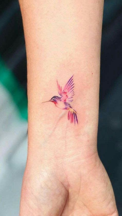 Hummingbird Watercolor Tattoo On Wrist On Inspirationde