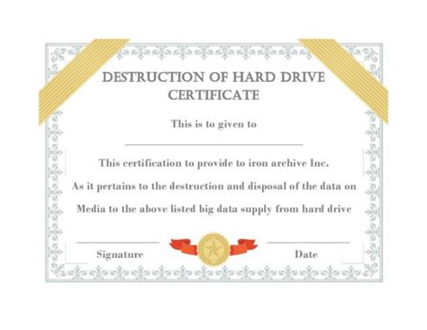 Useful Certificates Of Destruction Examples Throughout