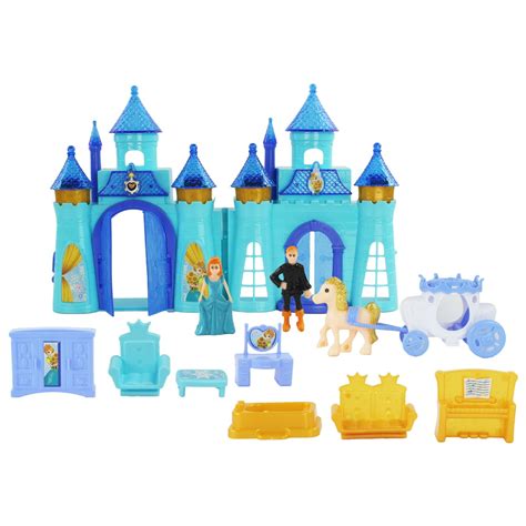 Battery Operated Double Sided Royal Princess Castle Toy Doll Dollhouse