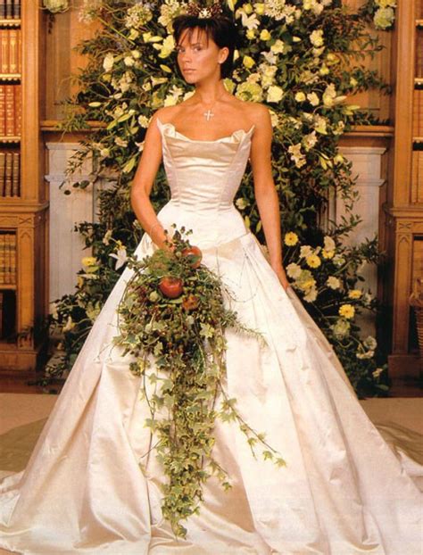 Victoria Beckham Wedding Dress Celebrity Corset Bridal Gown