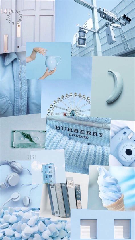 Light Blue Aesthetics Collage Wallpapers On Wallpaperdog