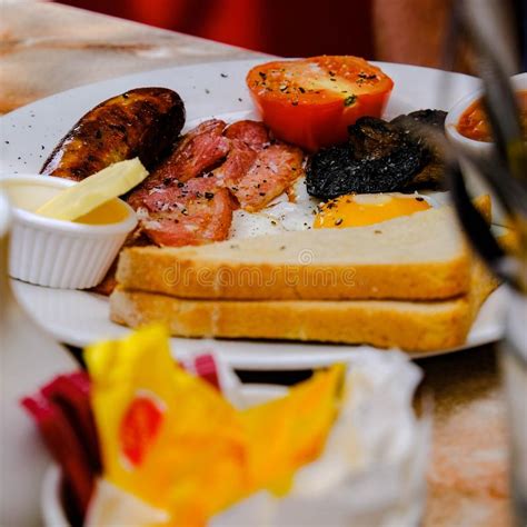 Traditional Cooked English Breakfast Stock Image Image Of Environment Street 148740289
