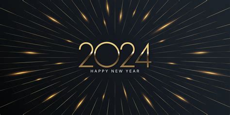 2024 Happy New Year Elegant Design Vector Illustration Of Golden 2024
