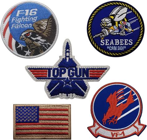 Top Gun Maverick Patches Set Embroidered Morale Patch Hook