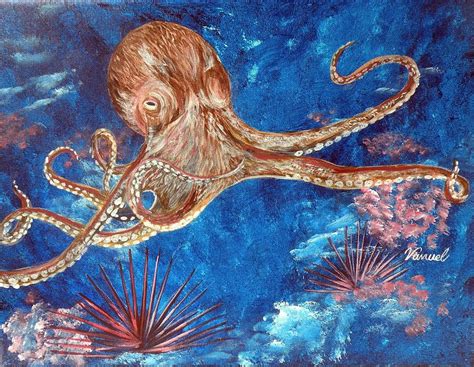 Octopus Painting By Vanuel Robertson Fine Art America