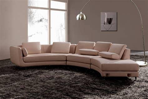 White Italian Leather Round Sectional Sofa 20 Sectionals