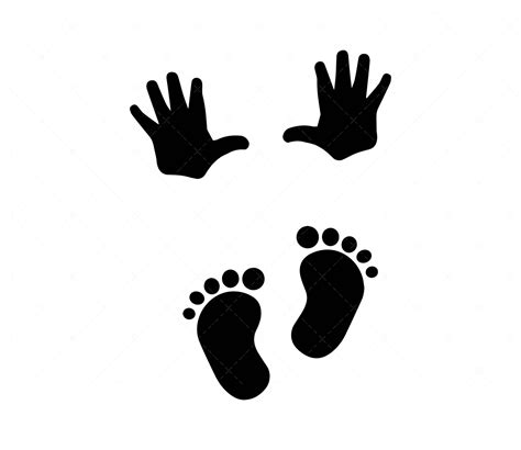 Baby Feet Print Svg Png Pdf Baby Hand Print Svg