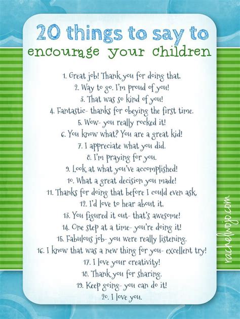 20 Things To Say To Encourage Your Children Pictures Photos And