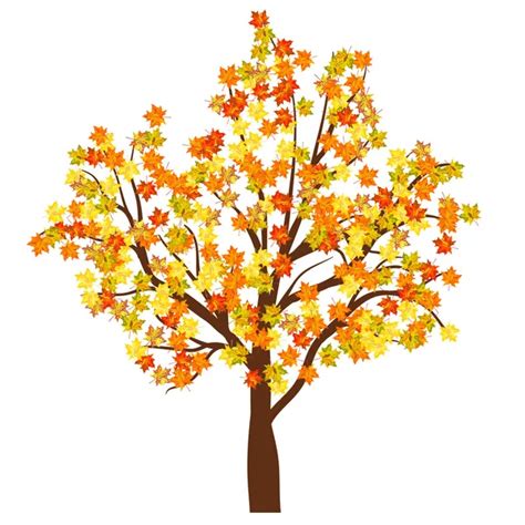 Autumn Tree With Falling Leaves — Stock Vector © Artlana 1025831