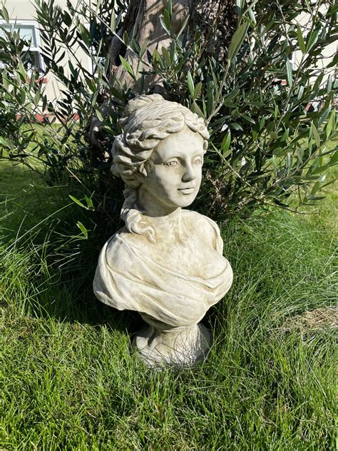 French Maid Bust Statue Reconstituted Stone Classic Outdoor Etsy