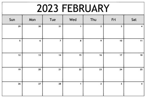 Blank February 2023 Calendar Organize Your Appointments